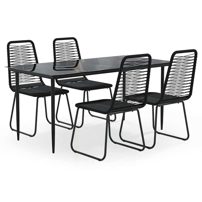 Set de servit masa pentru grădină, 5 piese, negru - WALTI WALTI