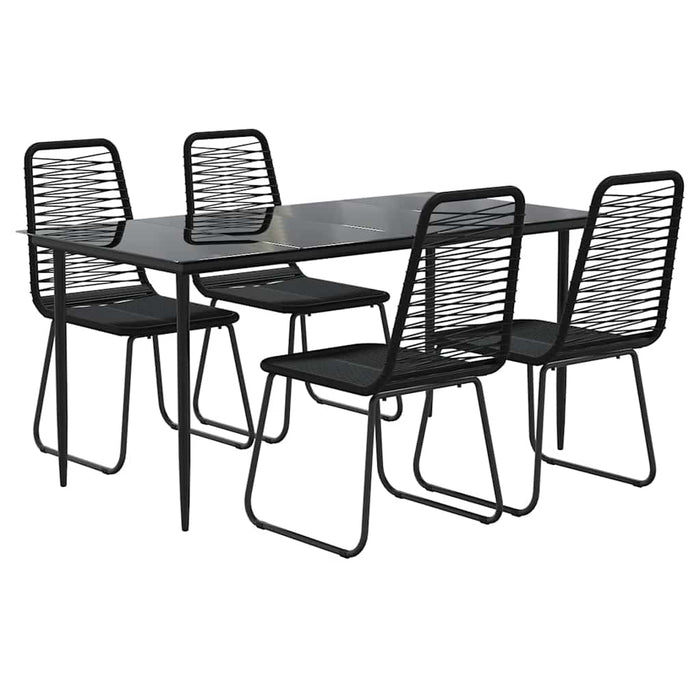 Set de servit masa pentru grădină, 5 piese, negru - WALTI WALTI
