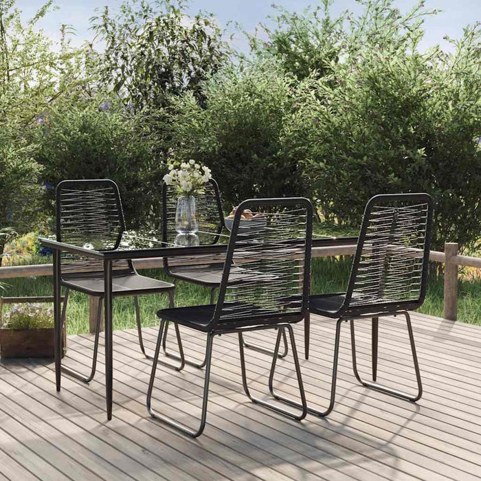 Set de servit masa pentru grădină, 5 piese, negru - WALTI WALTI