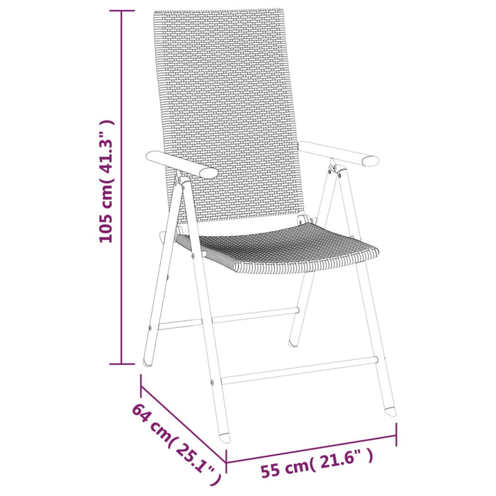 Set mobilier de grădină, 5 piese, negru, poliratan WALTI