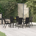 Set mobilier de grădină, 7 piese, negru, poliratan - WALTI WALTI