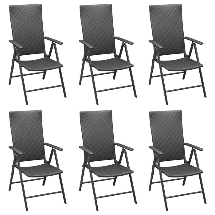Set mobilier de grădină, 7 piese, negru, poliratan - WALTI WALTI