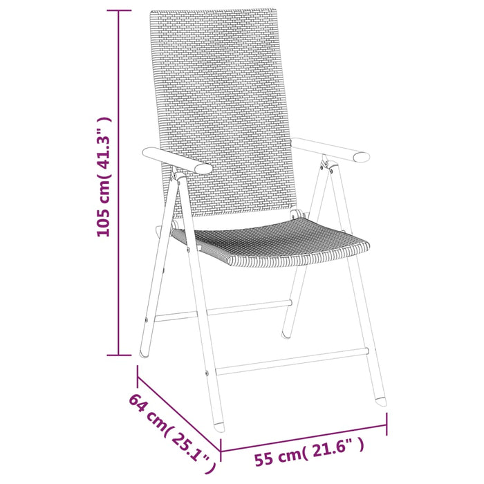 Set mobilier de grădină, 7 piese, negru, poliratan - WALTI WALTI