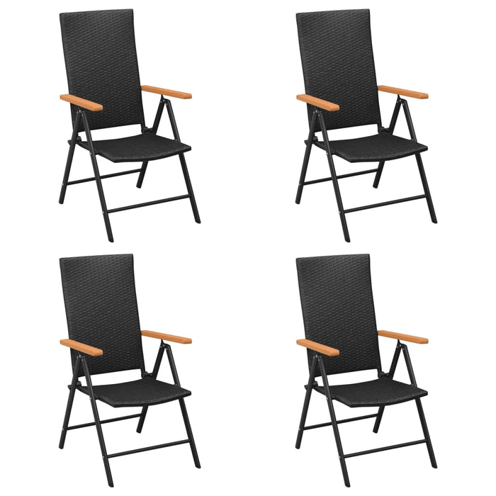 Set mobilier de grădină, 5 piese, negru și maro, poliratan - WALTI WALTI