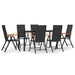 Set mobilier de grădină, 7 piese, negru și maro, poliratan - WALTI WALTI