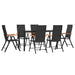 Set mobilier de grădină, 7 piese, negru și maro, poliratan - WALTI WALTI