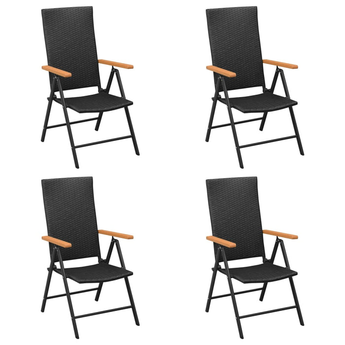 Set mobilier de grădină, 5 piese, negru și maro, poliratan - WALTI WALTI