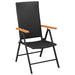 Set mobilier de grădină, 5 piese, negru și maro, poliratan - WALTI WALTI