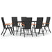 Set mobilier de grădină, 7 piese, negru și maro, poliratan - WALTI WALTI