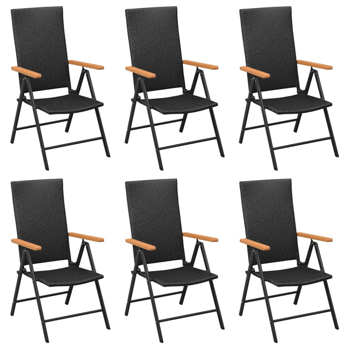 Set mobilier de grădină, 7 piese, negru și maro, poliratan - WALTI WALTI
