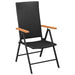 Set mobilier de grădină, 7 piese, negru și maro, poliratan - WALTI WALTI
