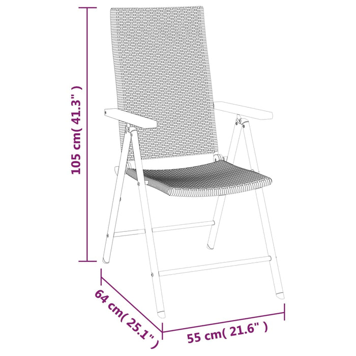 Set mobilier de grădină, 7 piese, negru și maro, poliratan - WALTI WALTI