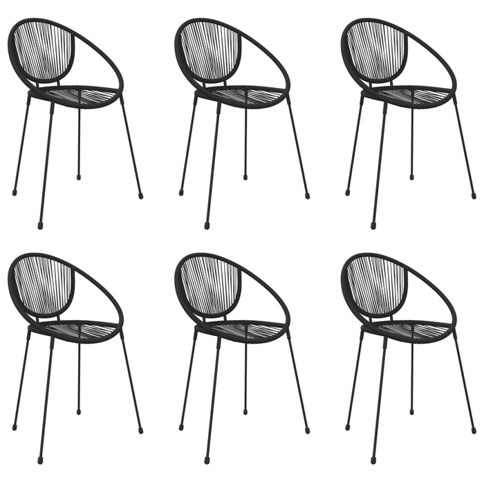 Set mobilier de grădină, 7 piese, negru, ratan PVC WALTI