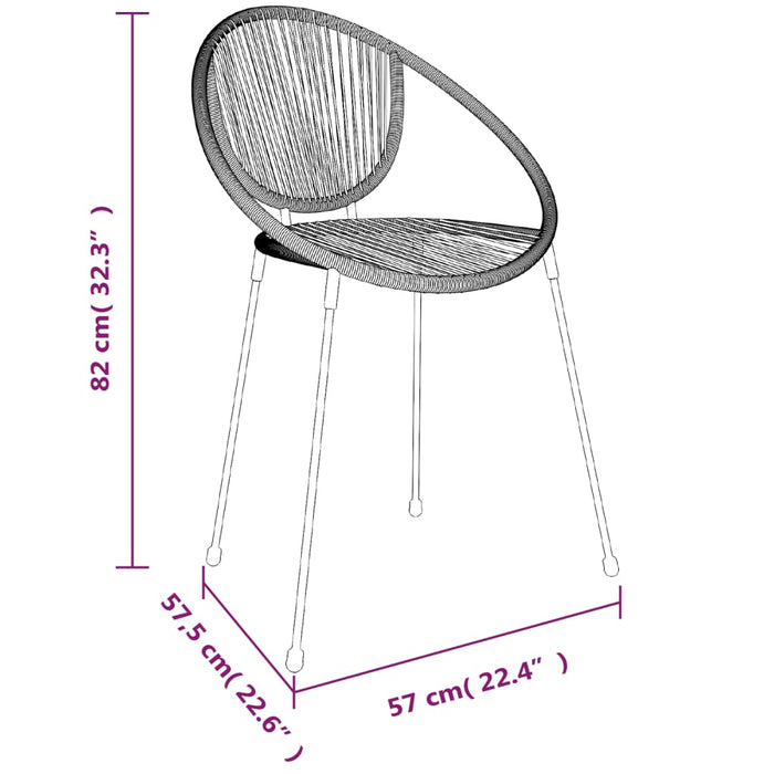 Set mobilier de grădină, 7 piese, negru, ratan PVC WALTI