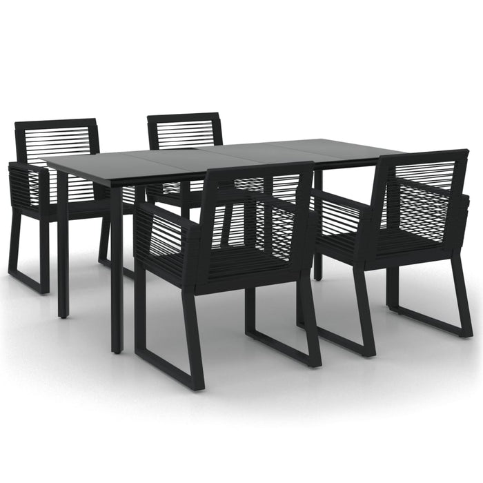 Set mobilier de grădină, 5 piese, negru, ratan PVC - WALTI WALTI
