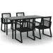 Set mobilier de grădină, 5 piese, negru, ratan PVC - WALTI WALTI