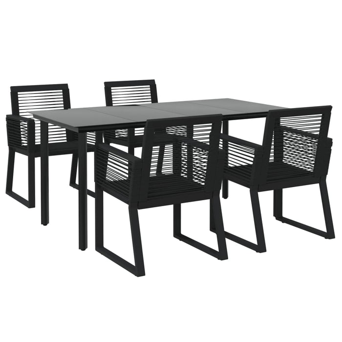 Set mobilier de grădină, 5 piese, negru, ratan PVC - WALTI WALTI