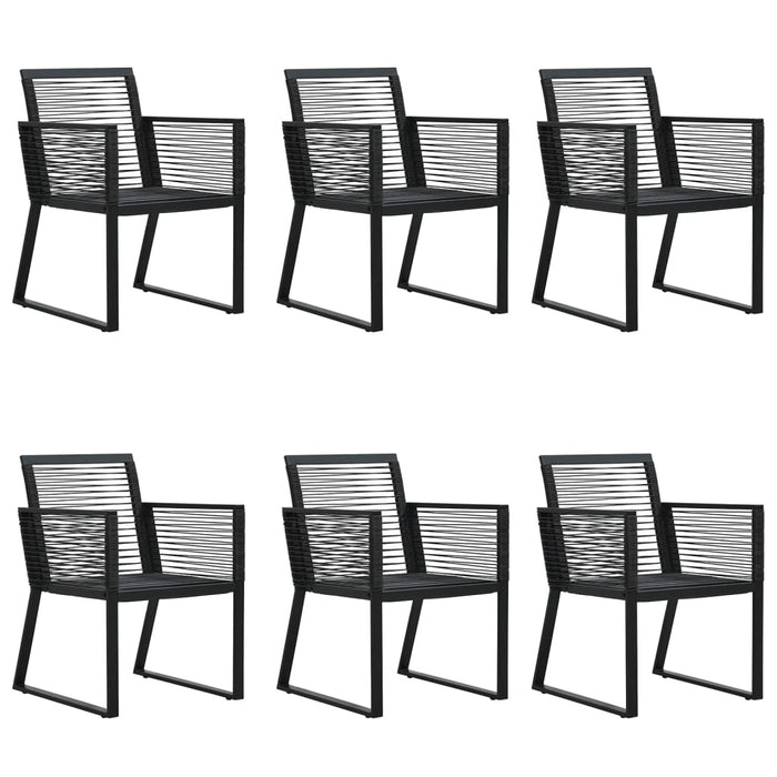Set mobilier de grădină, 7 piese, negru, ratan PVC WALTI