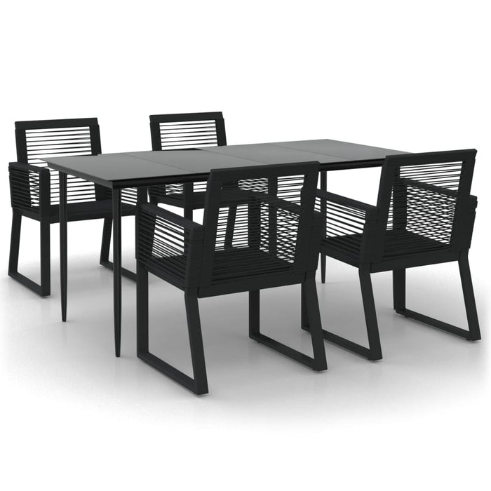 Set mobilier de grădină, 5 piese, negru, ratan PVC - WALTI WALTI