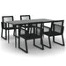 Set mobilier de grădină, 5 piese, negru, ratan PVC - WALTI WALTI