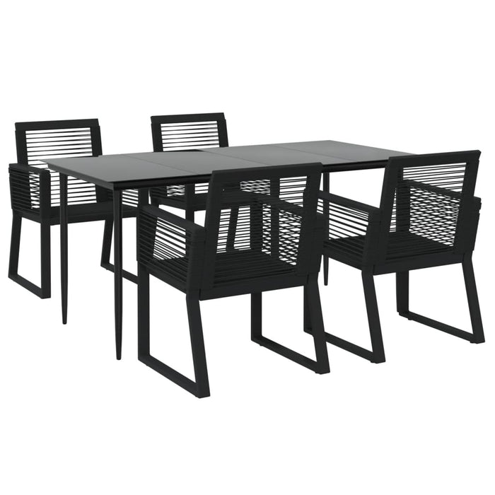 Set mobilier de grădină, 5 piese, negru, ratan PVC - WALTI WALTI