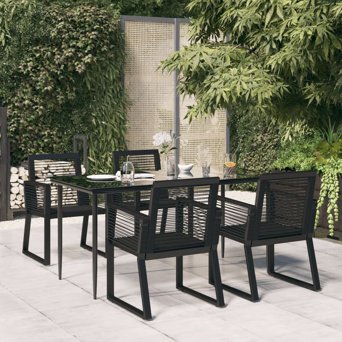 Set mobilier de grădină, 5 piese, negru, ratan PVC - WALTI WALTI