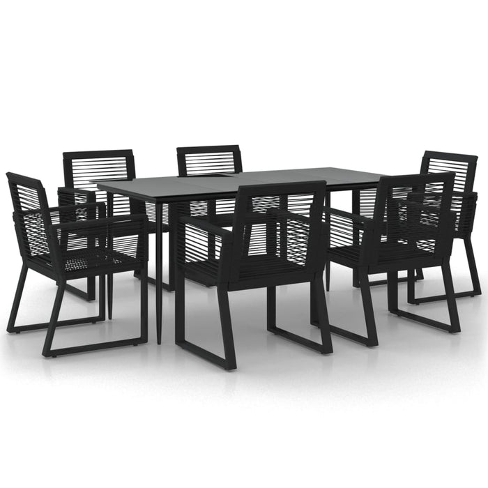Set mobilier de grădină, 7 piese, negru, ratan PVC - WALTI WALTI