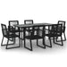 Set mobilier de grădină, 7 piese, negru, ratan PVC - WALTI WALTI