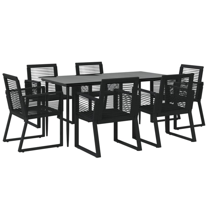 Set mobilier de grădină, 7 piese, negru, ratan PVC - WALTI WALTI