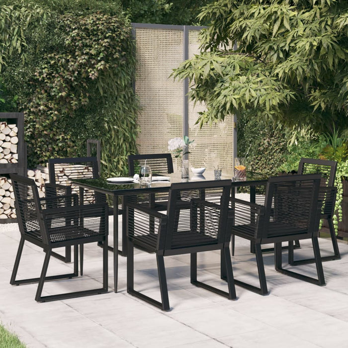 Set mobilier de grădină, 7 piese, negru, ratan PVC - WALTI WALTI