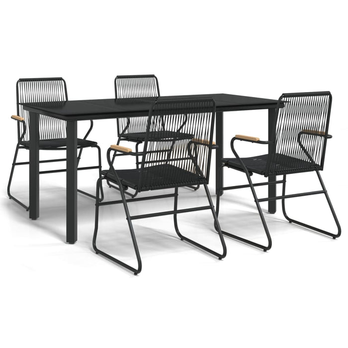 Set mobilier de grădină, 5 piese, negru, ratan PVC - WALTI WALTI