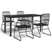 Set mobilier de grădină, 5 piese, negru, ratan PVC - WALTI WALTI