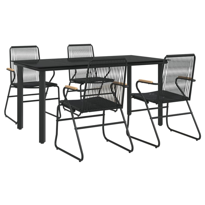 Set mobilier de grădină, 5 piese, negru, ratan PVC - WALTI WALTI
