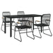 Set mobilier de grădină, 5 piese, negru, ratan PVC - WALTI WALTI