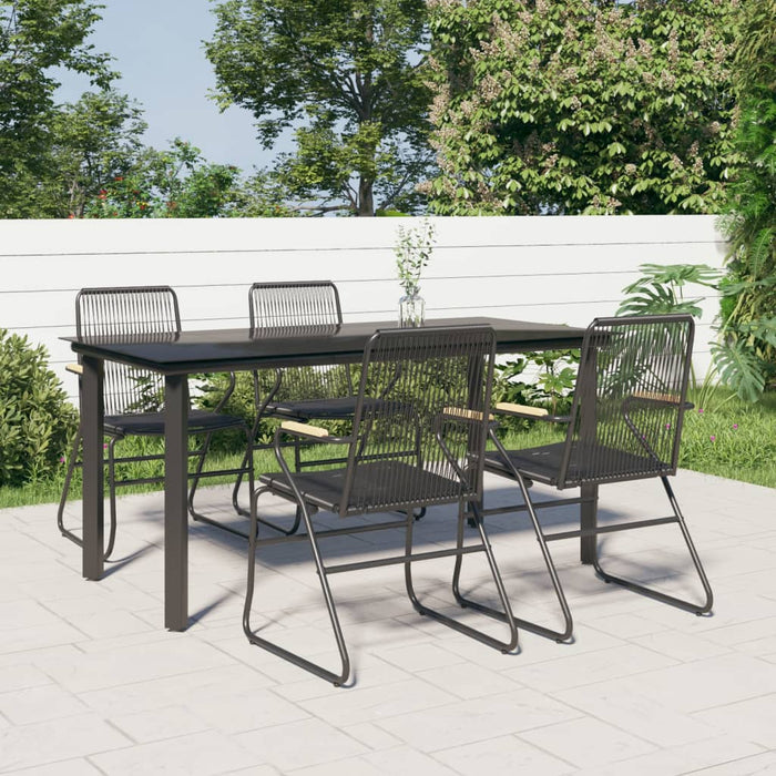 Set mobilier de grădină, 5 piese, negru, ratan PVC - WALTI WALTI