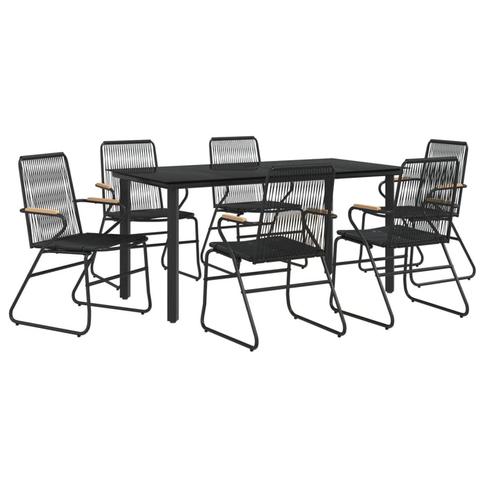 Set mobilier de grădină, 7 piese, negru, ratan PVC - WALTI WALTI