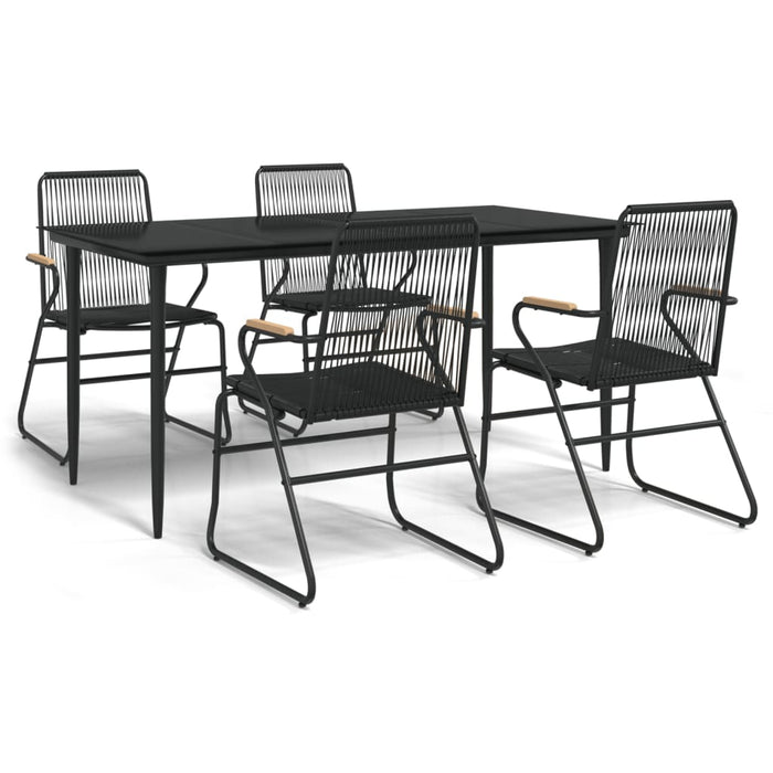 Set mobilier de grădină, 5 piese, negru, ratan PVC - WALTI WALTI