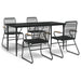 Set mobilier de grădină, 5 piese, negru, ratan PVC - WALTI WALTI