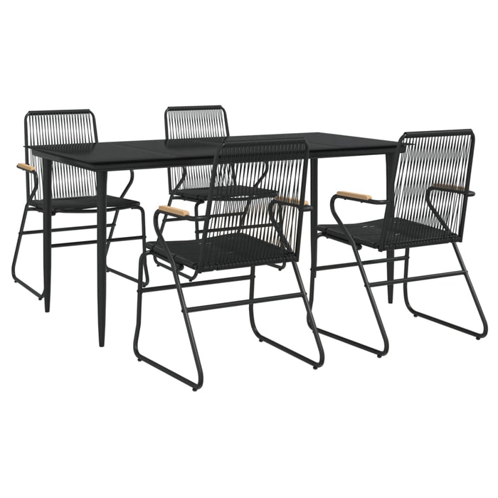 Set mobilier de grădină, 5 piese, negru, ratan PVC - WALTI WALTI