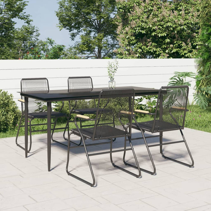 Set mobilier de grădină, 5 piese, negru, ratan PVC - WALTI WALTI