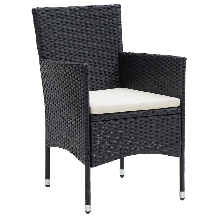 Set de masă pentru grădină, 7 piese, cu perne, negru WALTI