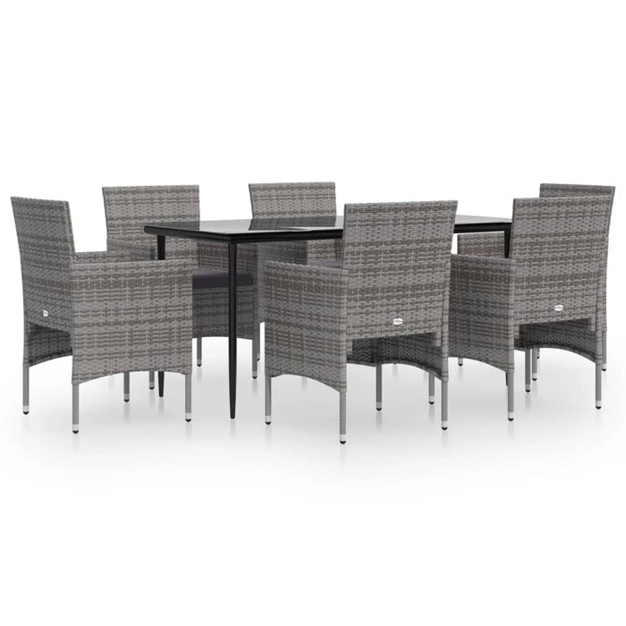 Set de servit masa pentru grădină, 7 piese, gri și negru WALTI