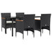 Set de masă pentru grădină, 5 piese, cu perne, negru - WALTI WALTI