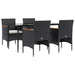 Set de masă pentru grădină, 5 piese, cu perne, negru - WALTI WALTI