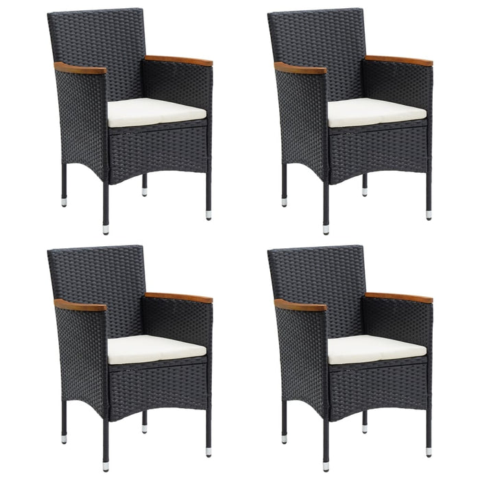 Set de masă pentru grădină, 5 piese, cu perne, negru - WALTI WALTI
