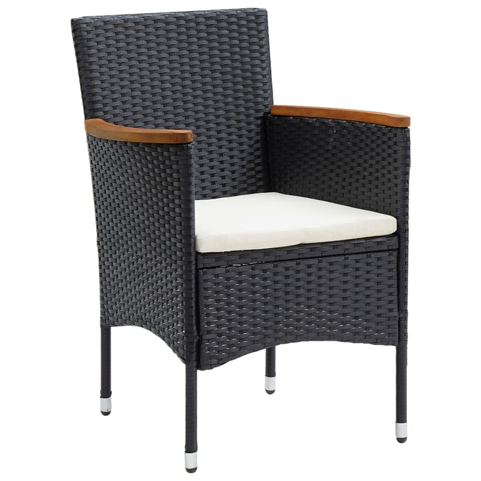 Set de masă pentru grădină, 5 piese, cu perne, negru - WALTI WALTI
