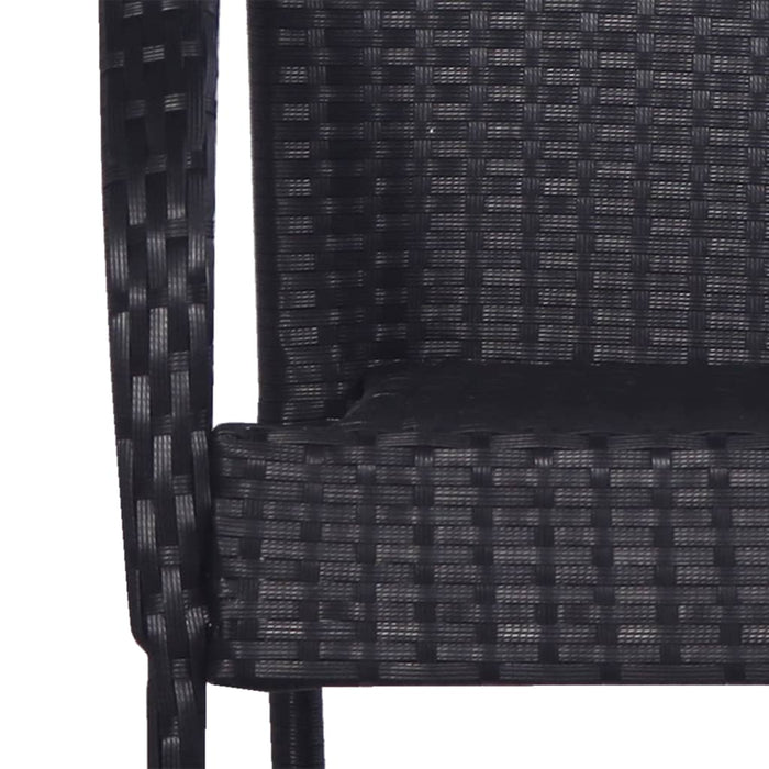 Set mobilier de grădină, 7 piese, negru, poliratan WALTI