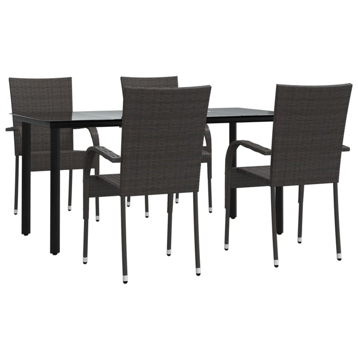 Set mobilier de grădină, 5 piese, maro, poliratan - WALTI WALTI