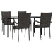 Set mobilier de grădină, 5 piese, maro, poliratan - WALTI WALTI