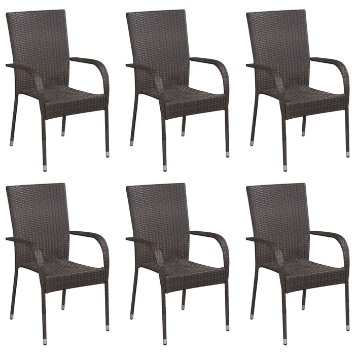Set mobilier de grădină, 7 piese, maro, poliratan WALTI